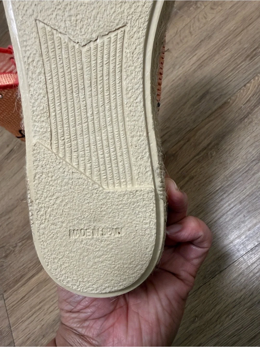Anthropologie Coral Woven High-Top Espadrilles with Script Detail
